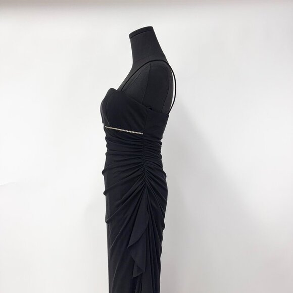VINTAGE 90S STYLE BLACK EVENING LONG MAXI DRESS - Picture 5 of 12